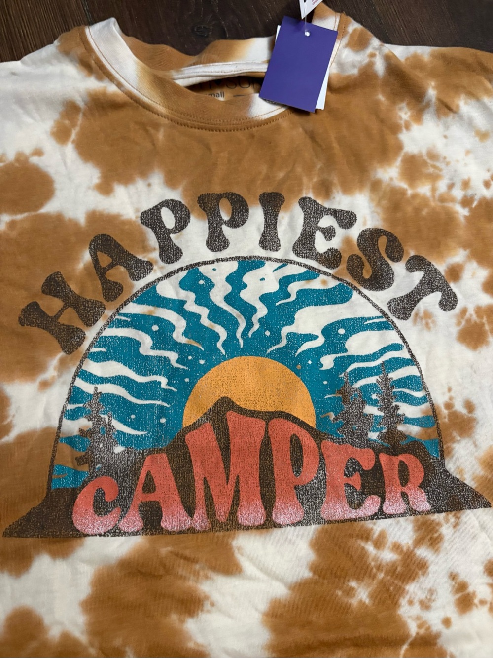 NWT Fifth Sun Happiest Camper Tie Dye T-Shirt - Picture 4 of 5